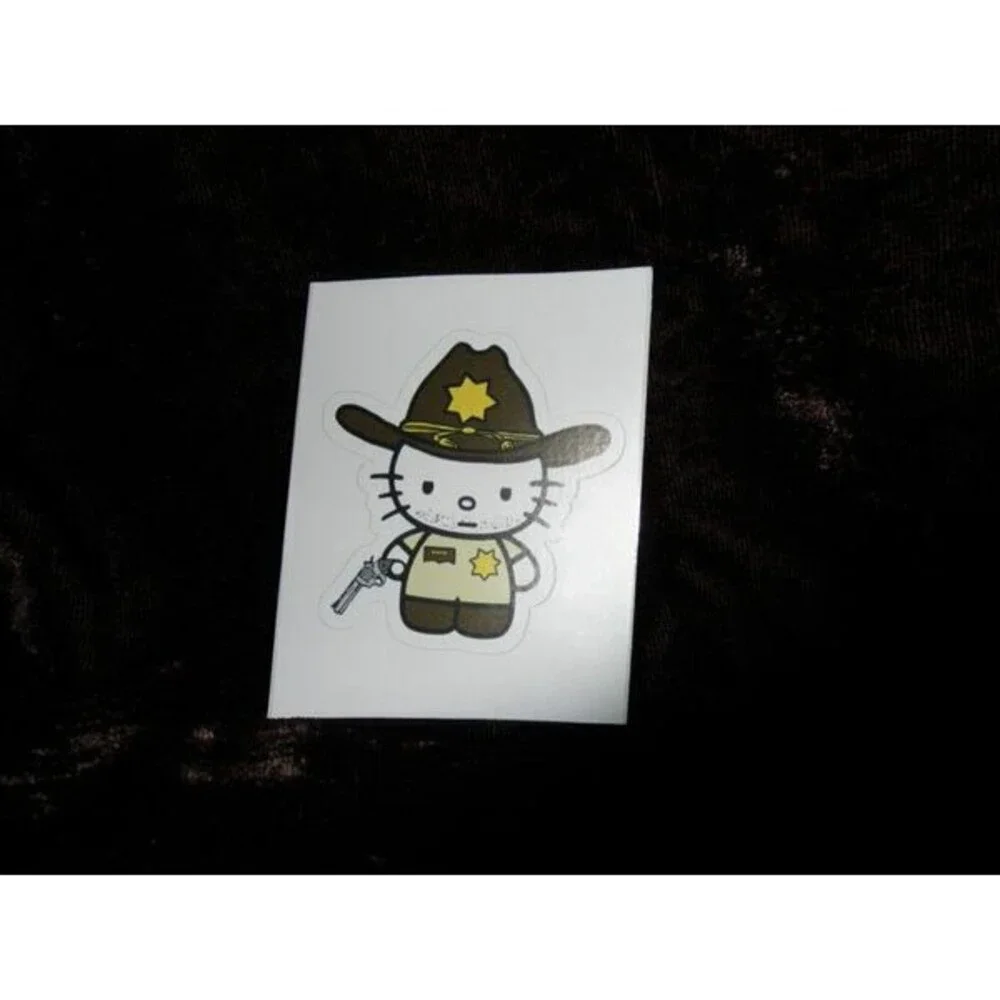 THE DEAD ZOMBIE TV SHOW KITTY RICK GRIMES DEPUTY SHERIFF DECAL (2.75W X 3.0